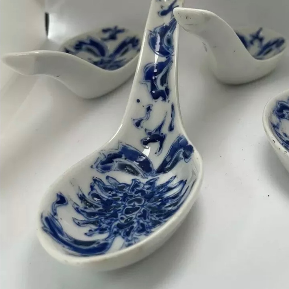 Rice Spoon porcelain hand painted.